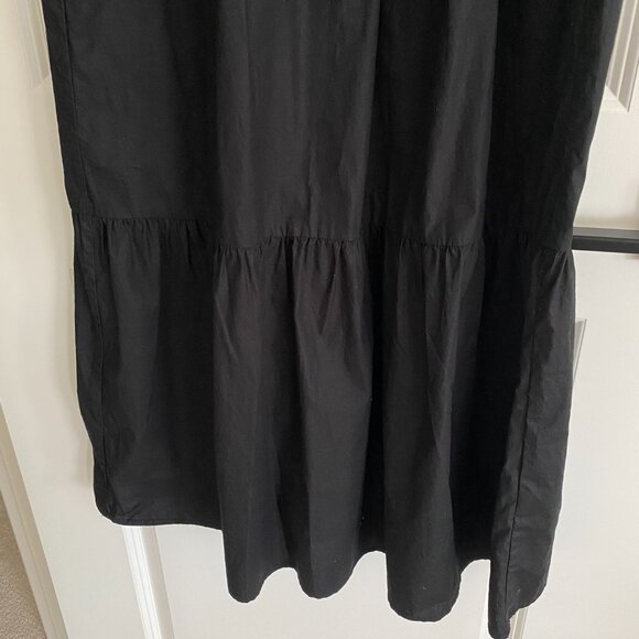 Vision by Simons Black Organic Cotton Puff Sleeve Midi Dress - Picture 2 of 7